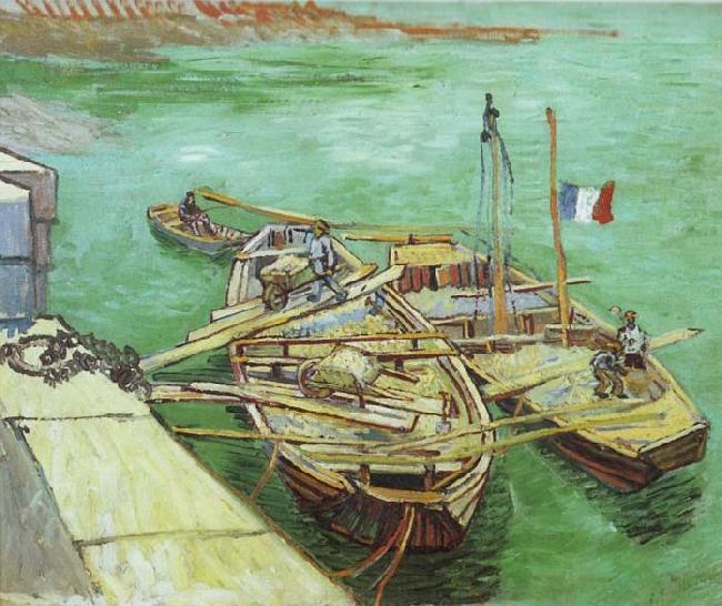 Vincent Van Gogh The Rhonebarken, oil painting image
